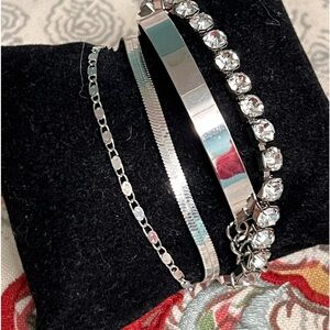The 4!Silver Beauty’s $22.  So comfortable and shiny layer with more bracelets.